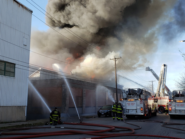 warehouse fire in Chicago