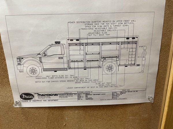 drawing of Maintainer Custom Body light rescue unit for the Crestwood Fire Department