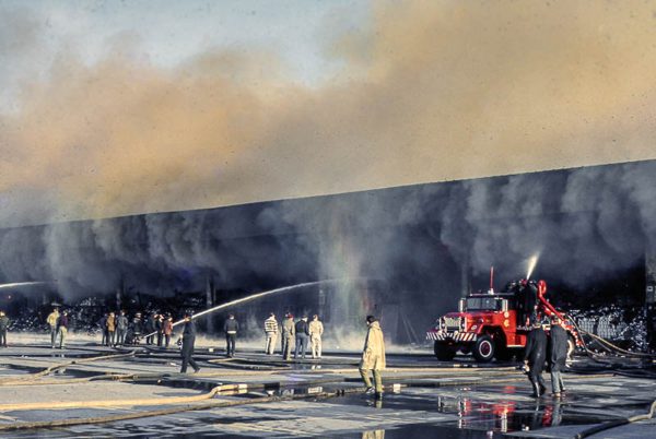 massive historic fire in Chicago 1968