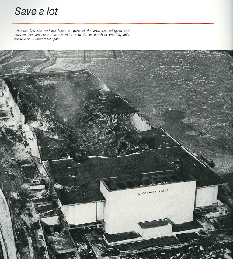 1967 fire that destroyed McCormick Place in Chicago