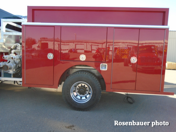 freshly painted fire engine body by Rosenbauer