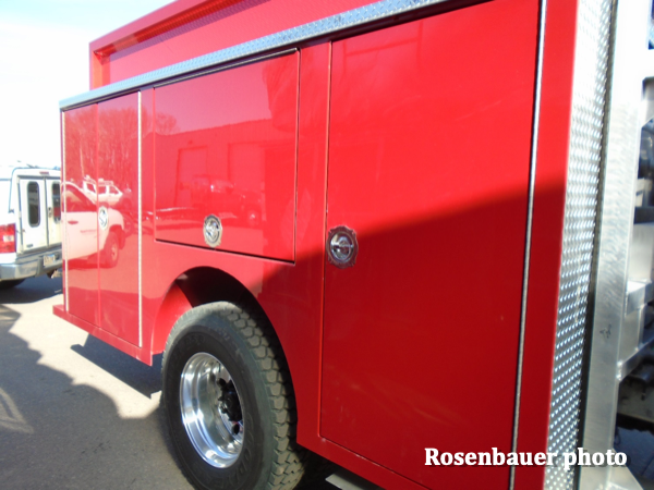 freshly painted fire engine body by Rosenbauer