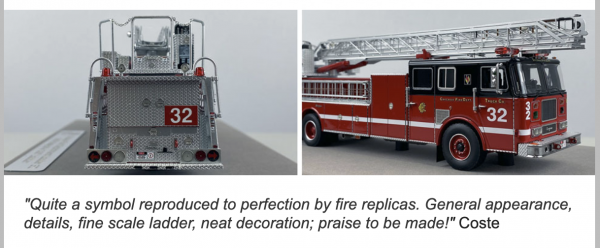 Fire Replicas model of 1996 Chicago FD Seagrave aerial ladder