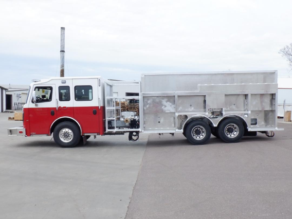 fire truck body mounted onto chassis 