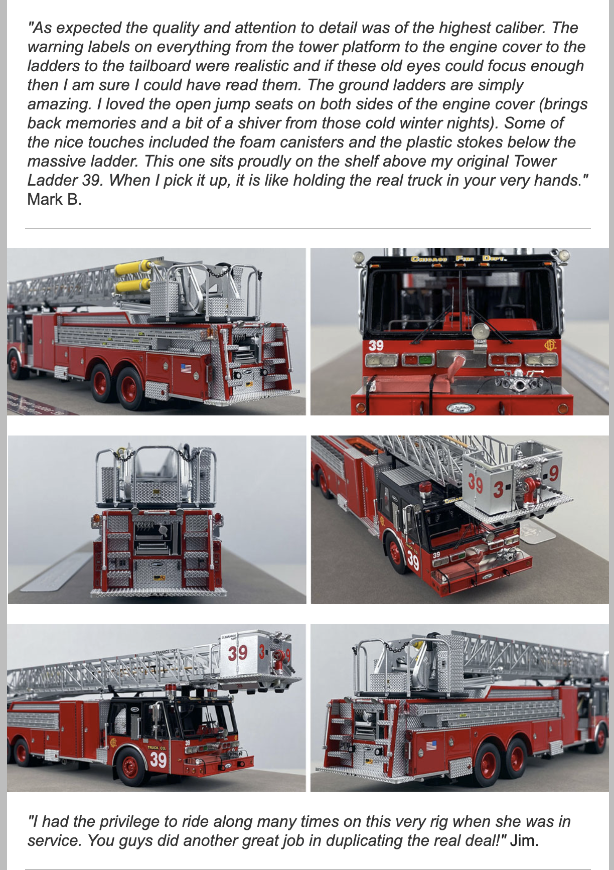 Chicago Fire Department replica models