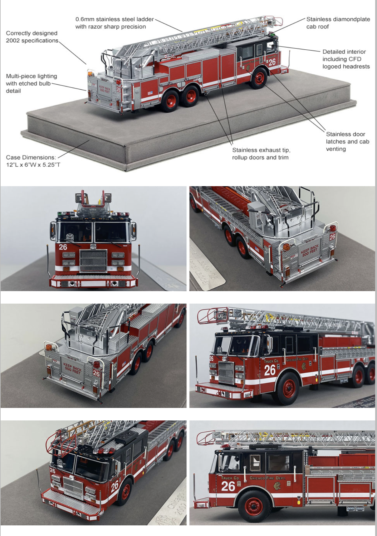 Fire Replicas model of Chicago FD Truck 26 Pierce Dash