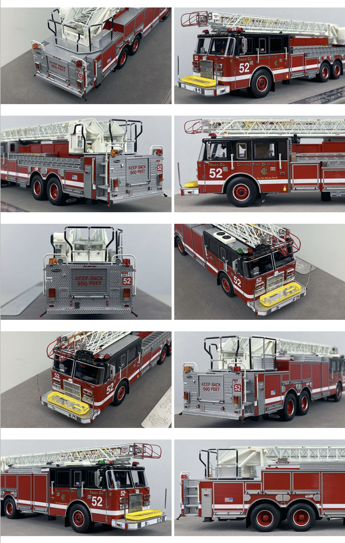 Fire Replicas model of Chicago FD Truck 52 Pierce Dash