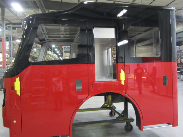 Rosenbauer Commander cab after being painted
