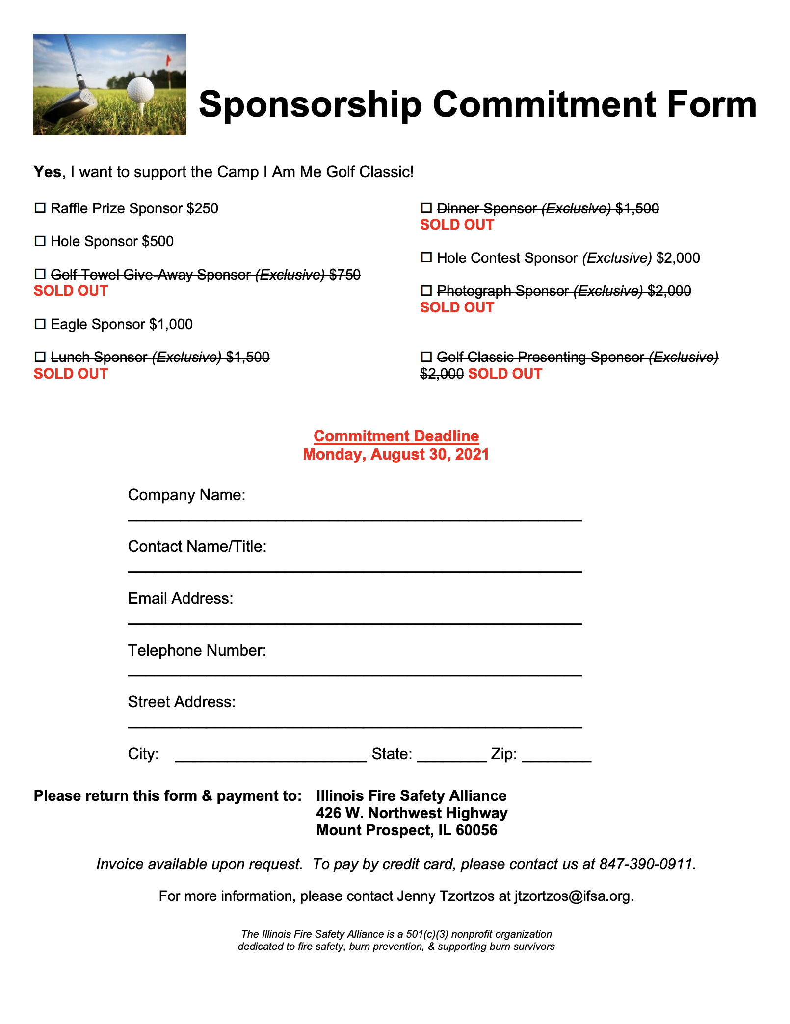 The Illinois Fire Safety Alliance (IFSA) will be hosting its FIRST EVER Golf Outing