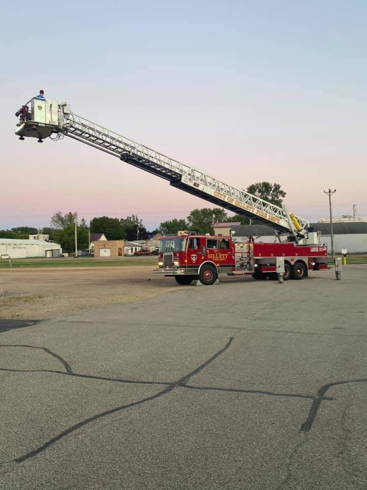 former Orland FPD tower ladder in Gillett WI