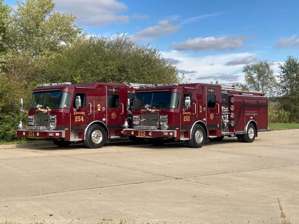 New E-ONE fire engines in Urbana, IL