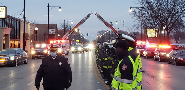 The procession for FF/EMT MaShawn Plummer has ended at Leak & Sons Funeral Home.