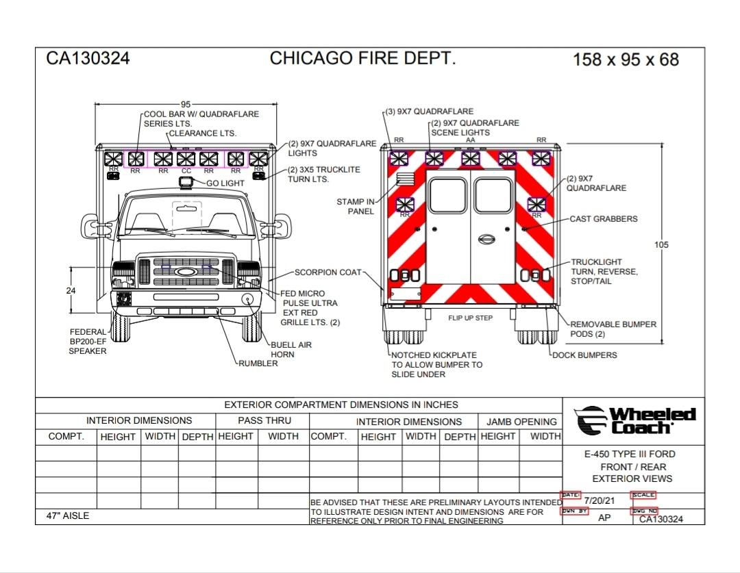 Type III Wheeled Coach ambulance design for the Chicago Fire Department