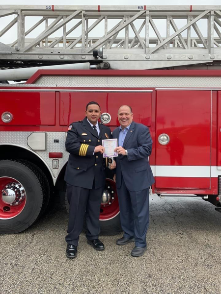 The Village of Rosemont donated a fire truck to the Robbins Fire Department