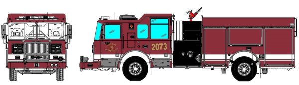 drawing of new Seagrave pumper ordered by the Alsip FD in Illinois