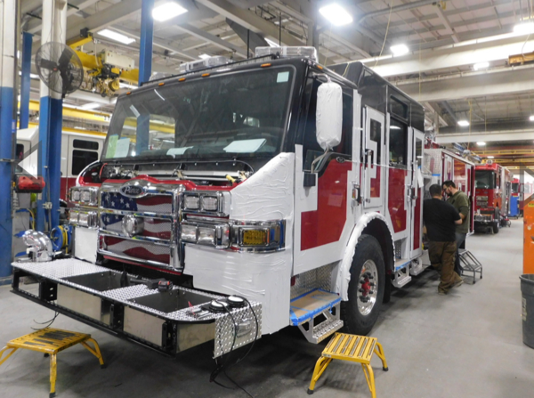 new Pierce fire engine being built for the Westmont FD in Illinois