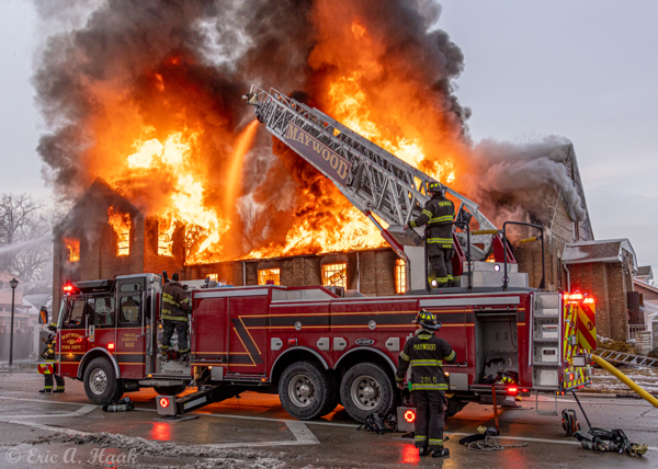 #chicagoareafire.com; #MaywoodFD; #EricHaak; #massivefire; #churchfire; #flames; #EONE; #Cyclone; #FireTruck;