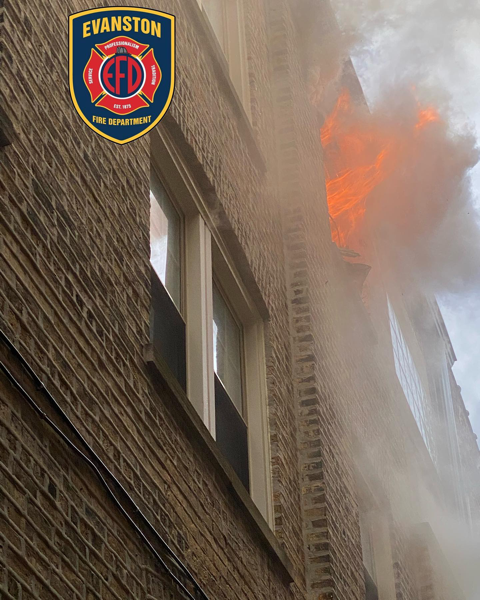 #chicagoareafire.com; #EvanstonFD; #fire; #smoke; #flames;