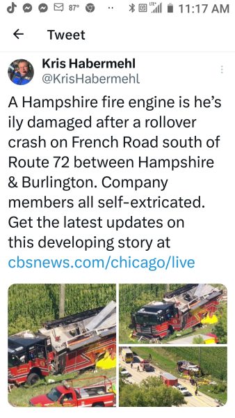 #chicagoareafire.com; #HampshireFPD; #crash; #FireTruck; 