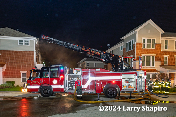 #chicagoareafire.com; #larryshapiro; #FireTruck; #Pierce; #shapirophotography.net; #townhousefire; #RollingMeadowsFD; #firescene; #aftermath;