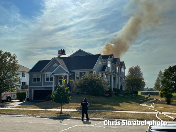 #chicagoareafire.com; #ChrisSkrabel; #PlainfieldFPD; #townhouse; #fire; #smoke; 