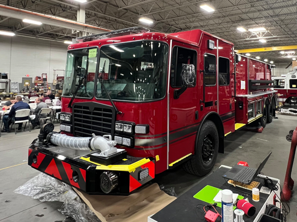 #chicagoareafire.com; #larryshapiro; #larryshapiro.tumblr.com; #shapirophotography.net; #FireTruck; #beingbuilt; #HME; #1871; #factory; #InvernessFPD;