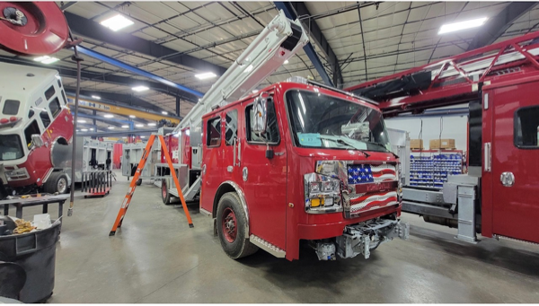 #chicagoareafire.com; #RomeovilleFD; #rosenbaueramerica; #FireTruck; #beingbuilt; #Commander; #ACP55;