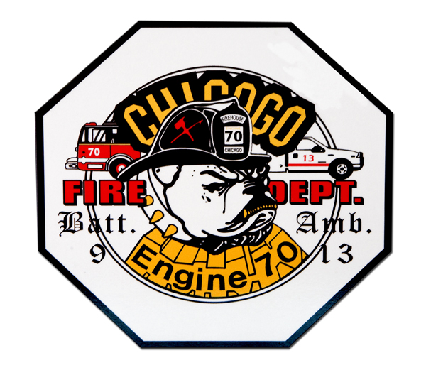 Chicago FD Engine 70 Ambulance 13 & Battalion 9 decal