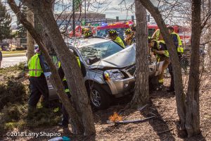 Chevy Equinox crashed into a tree