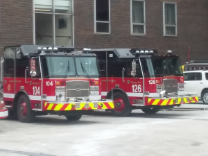 Chicago fire engines at the Quinn Fire Academy