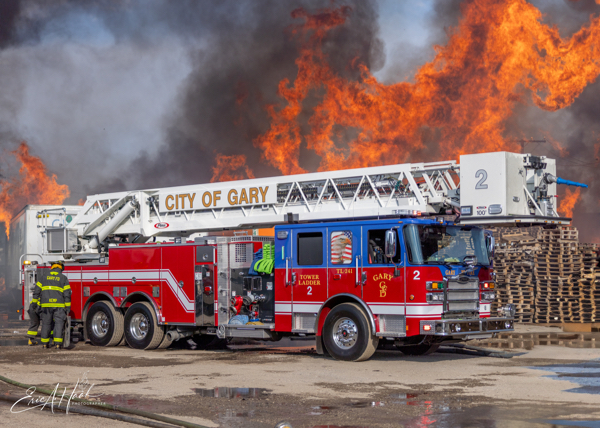 #chicagoareafire.com; #ericHaak; #GaryFD; #massiveflames; #4-alarmfire; #firescene; #Pierce; #FireTruck; 