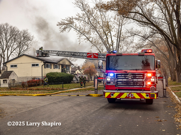 #chicagoareafire.com; #larryshapiro; #larryshapiro.tumblr.com; #larryshapiroblog.com; #shapirophotography.net; #firescene; #WheelinbgFD; #housefire; #venting; #smoke; #firefighters; #FireTruck; #rosenbaueramerica