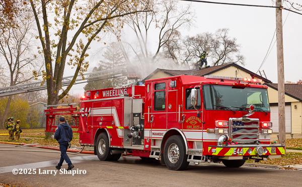 #chicagoareafire.com; #larryshapiro; #larryshapiro.tumblr.com; #larryshapiroblog.com; #shapirophotography.net; #firescene; #WheelinbgFD; #housefire; #FireTruck; #Pierce; #Enforcer;