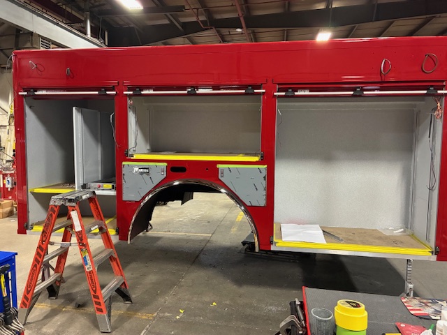 #chicagoareafire.com; Firetruck; #beingbuilt; #MelroseParkFD; #MarionBodyWorks;