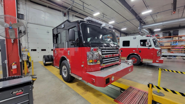#chicagoareafire.com; #rosenbaueramerica; #FireTruck; #beingbuilt; #DekalbFD; #commander;