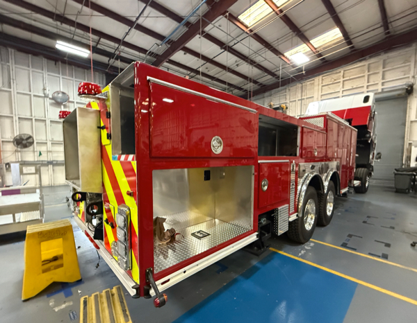 #chicagoareafire.com; #FireTruck; #beingbuilt; #EONE; #platformaerial; #Cyclone; #95RMP; #MelroseParkFD;