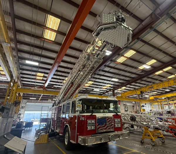 #chicagoareafire.com; #FireTruck; #beingbuilt; #EONE; #platformaerial; #Cyclone; #95RMP; #MelroseParkFD;