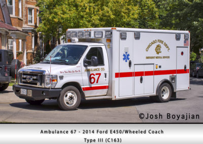 Chicago FD Ambulance 67 - 2014 Ford E450/Wheeled Coach Type III (C163)