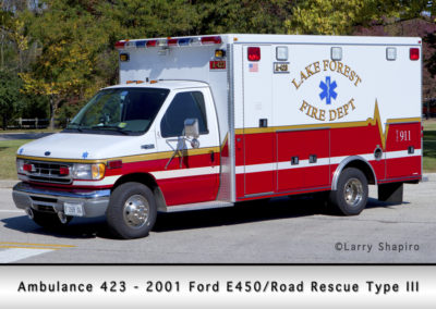 Lake Forest FD Ambulance 423 - 2001 Ford E350 -Road Rescue Type III